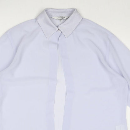 Whimsy Womens Purple Polyester Tunic Blouse Size 10 Collared