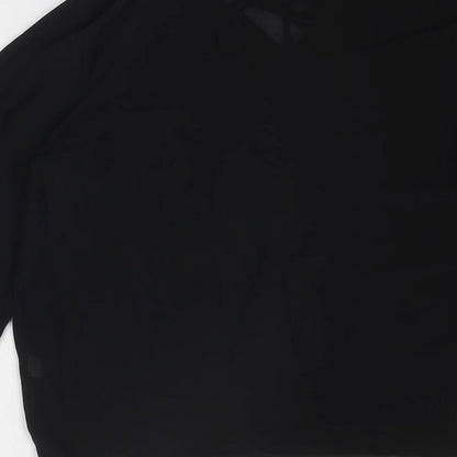 Boohoo Womens Black Polyester Basic Blouse Size 12 V-Neck