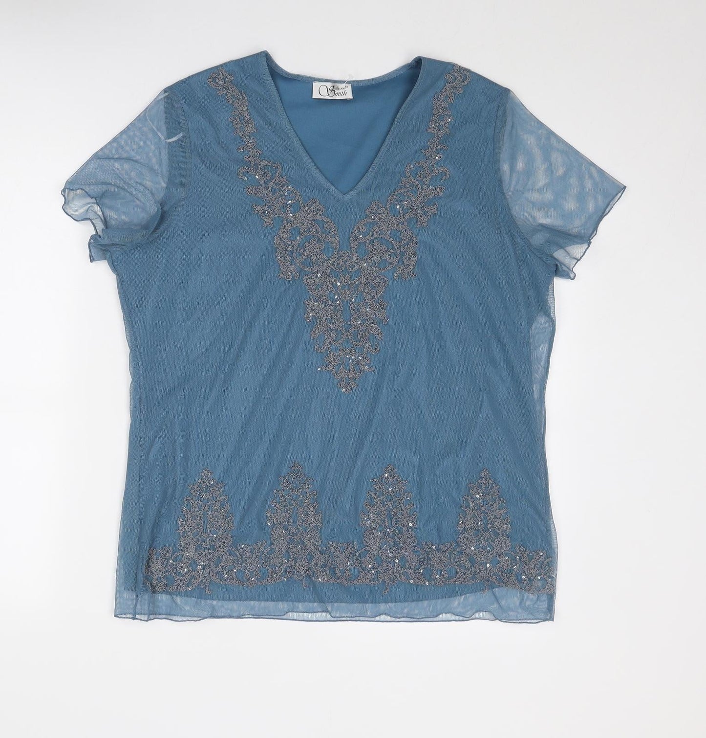 Womens UK Size 18 Anne Smith Blue Basic Blouse