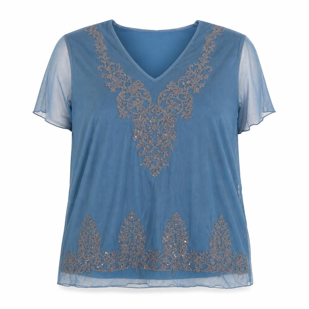Womens UK Size 18 Anne Smith Blue Basic Blouse