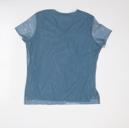 Womens UK Size 18 Anne Smith Blue Basic Blouse