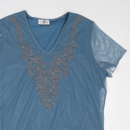 Womens UK Size 18 Anne Smith Blue Basic Blouse