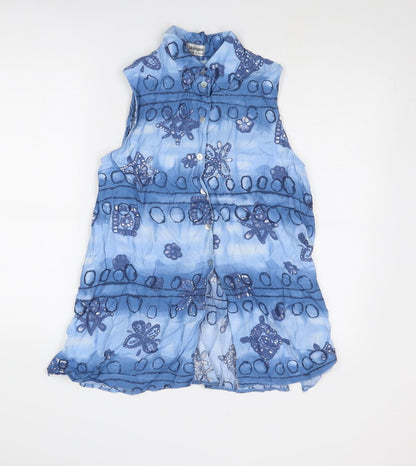 Womens UK Size 12 Steilmann Blue Basic Button-Up
