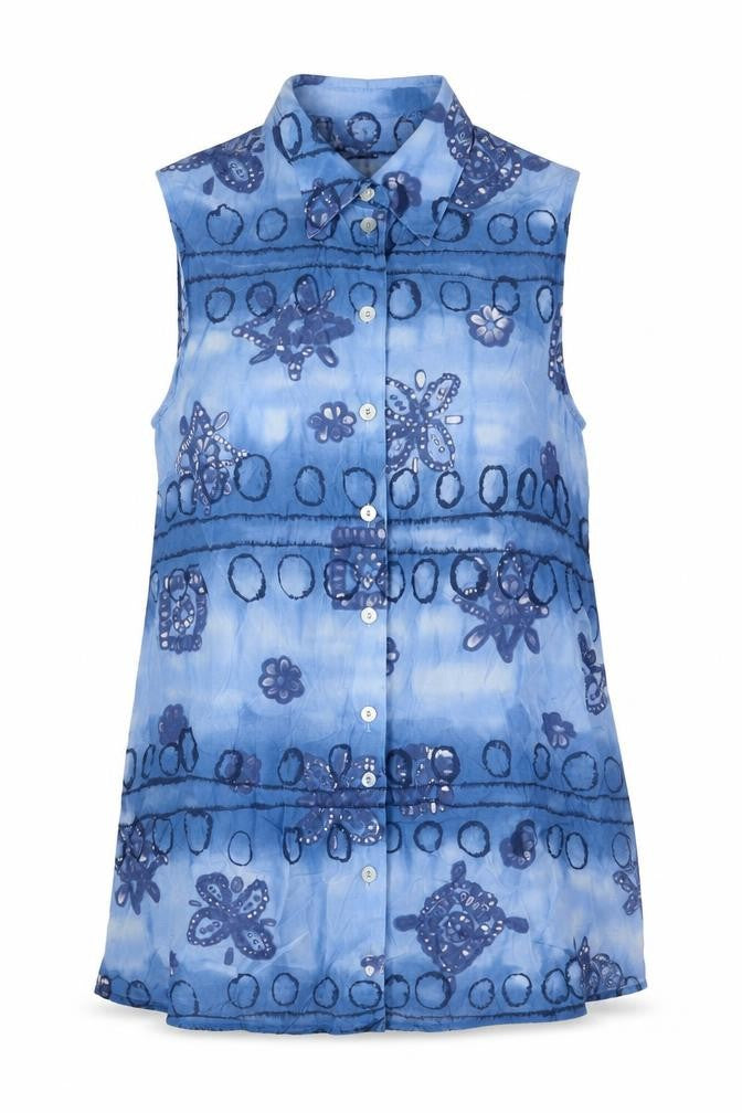 Womens UK Size 12 Steilmann Blue Basic Button-Up