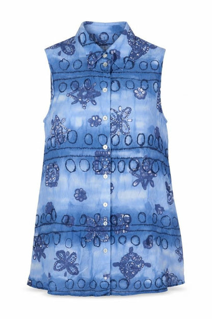 Womens UK Size 12 Steilmann Blue Basic Button-Up