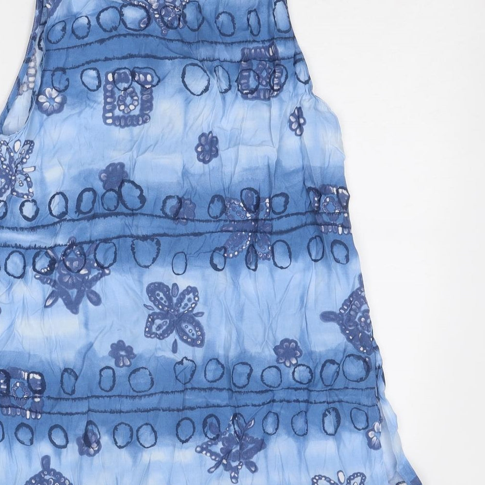 Womens UK Size 12 Steilmann Blue Basic Button-Up
