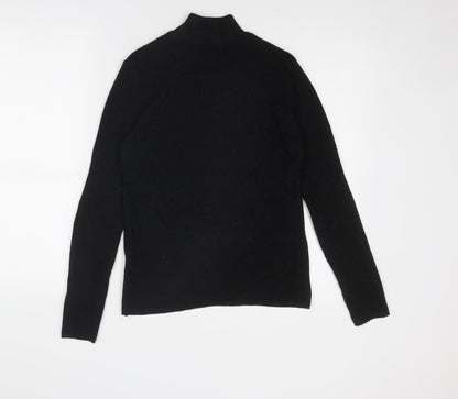 b.young Womens Black Mock Neck Cotton Pullover Jumper Size S