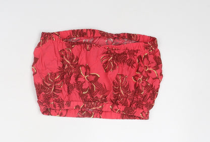 Womens UK Size 8 Topshop Pink Cropped Tank