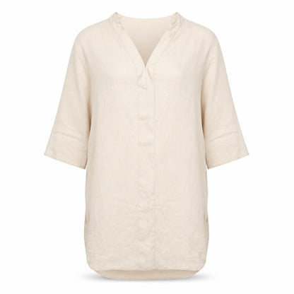 H&M Womens Ivory Polyester Kaftan Size 6 V-Neck Pullover