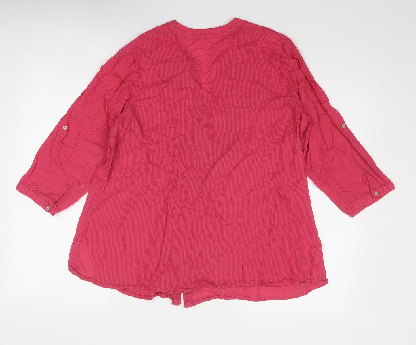 Womens UK Size 16 JD Williams Pink Basic Button-Up