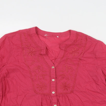 Womens UK Size 16 JD Williams Pink Basic Button-Up