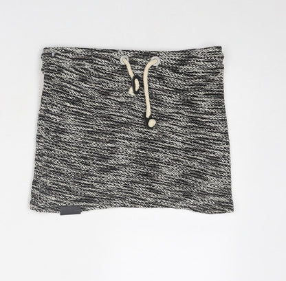 Shisha Womens Black Geometric Cotton A-Line Skirt Size XS Drawstring