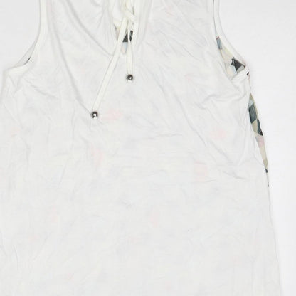 Maloka Womens Multicoloured Geometric Viscose Basic Tank Size 6 V-Neck