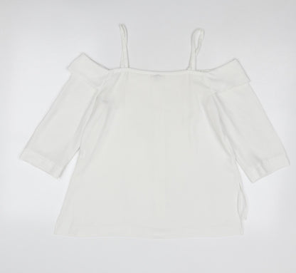 Womens UK Size 10 River Island White Basic Blouse
