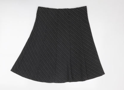 Marks and Spencer Womens Grey Geometric Polyester Swing Skirt Size 12
