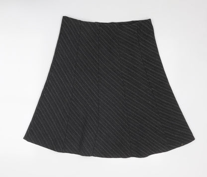 Marks and Spencer Womens Grey Geometric Polyester Swing Skirt Size 12