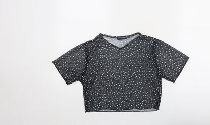 Womens UK Size 10 PRETTYLITTLETHING Black Basic T-Shirt
