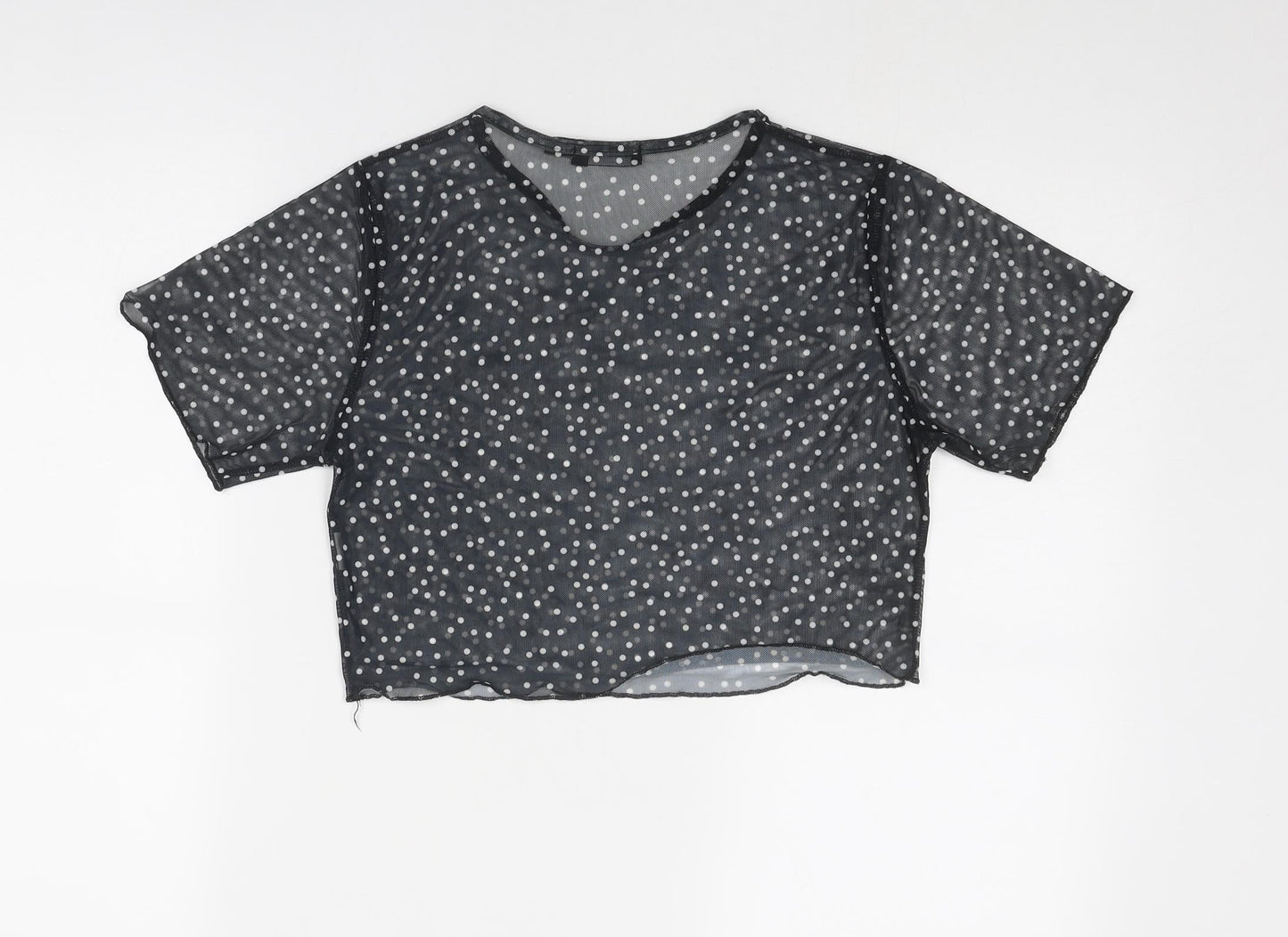 Womens UK Size 10 PRETTYLITTLETHING Black Basic T-Shirt