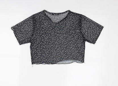Womens UK Size 10 PRETTYLITTLETHING Black Basic T-Shirt