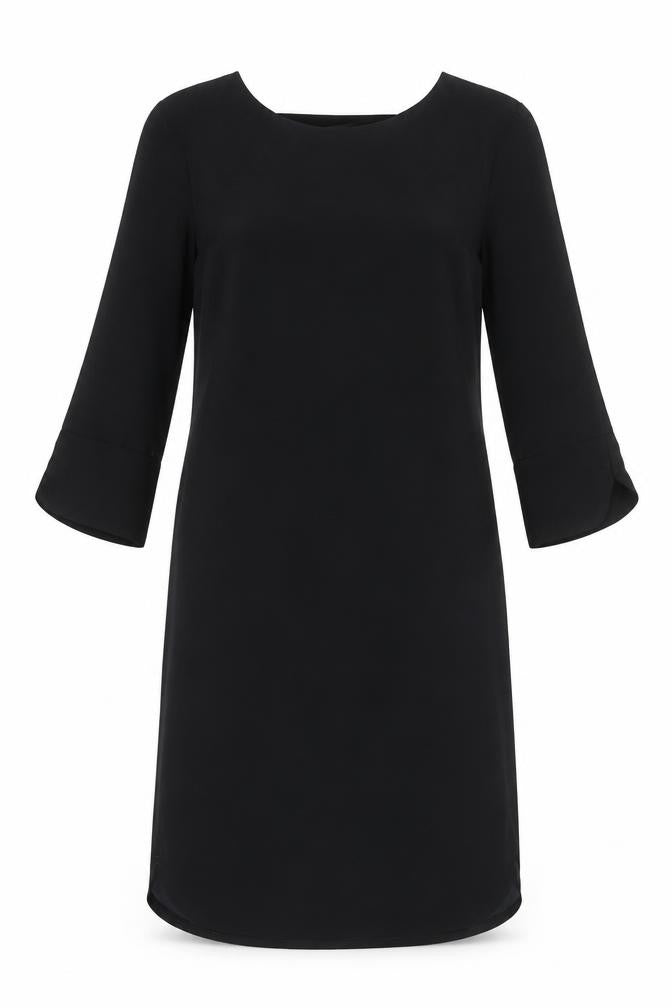 Marks and Spencer Womens Black Polyester A-Line Size 8 Round Neck Zip