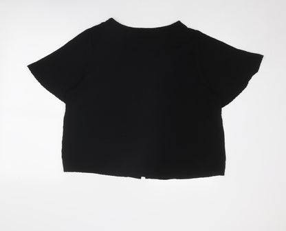 Womens UK Size 18 New Look Black Basic Button-Up