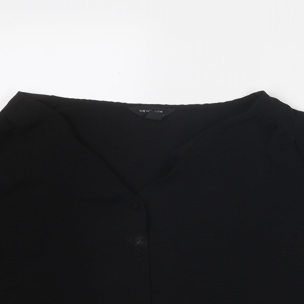 Womens UK Size 18 New Look Black Basic Button-Up