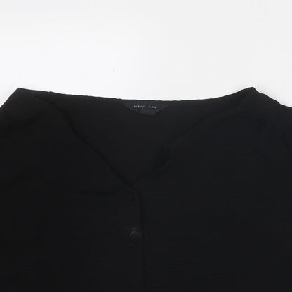 Womens UK Size 18 New Look Black Basic Button-Up