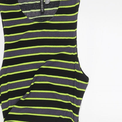 Divided by H&M Womens Black Striped Polyester Tank Dress Size S Round Neck Pullover