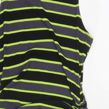 Divided by H&M Womens Black Striped Polyester Tank Dress Size S Round Neck Pullover