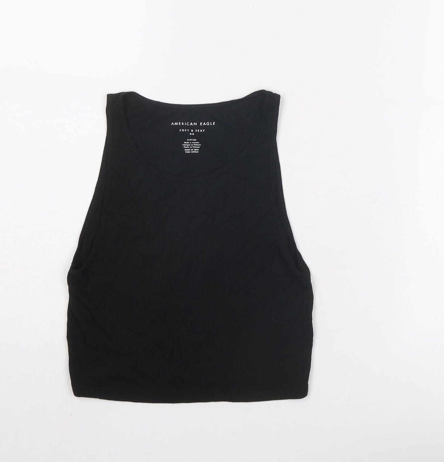 Womens UK Size S American Eagle Black Basic Tank