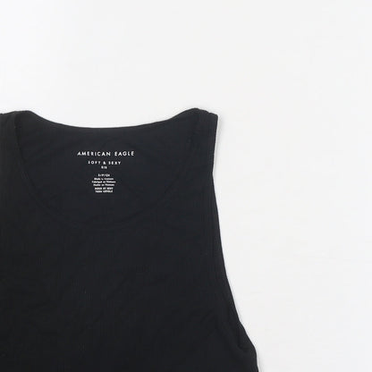 Womens UK Size S American Eagle Black Basic Tank