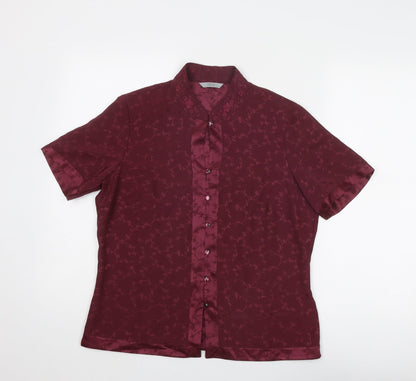 Womens UK Size 12 Marks and Spencer Purple Basic Button-Up