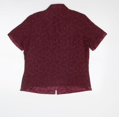 Womens UK Size 12 Marks and Spencer Purple Basic Button-Up