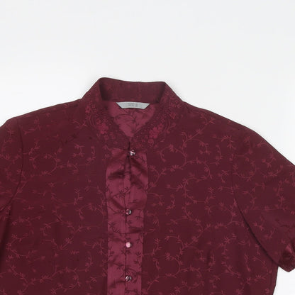 Womens UK Size 12 Marks and Spencer Purple Basic Button-Up