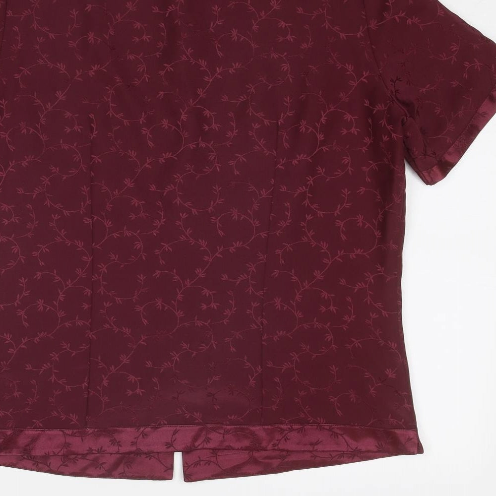 Womens UK Size 12 Marks and Spencer Purple Basic Button-Up