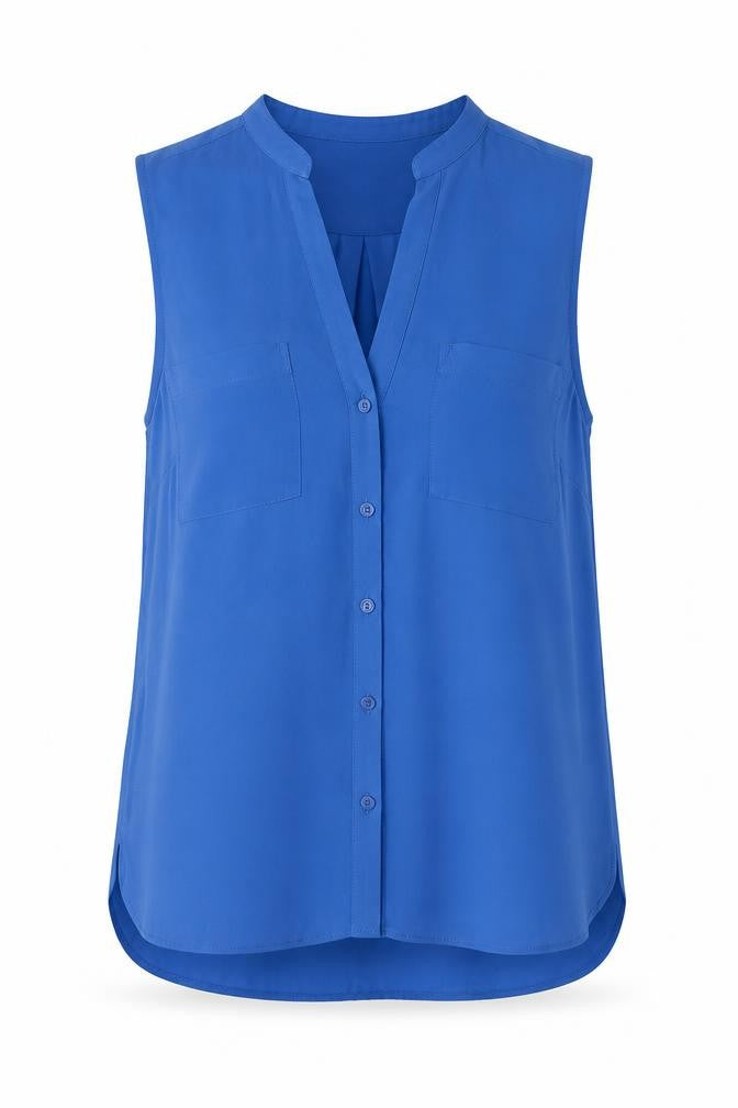 Womens UK Size 10 New Look Blue Basic Button-Up
