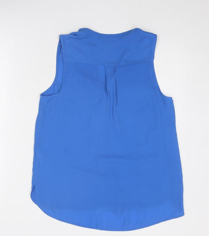Womens UK Size 10 New Look Blue Basic Button-Up