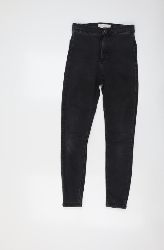 Topshop Womens Grey Cotton Skinny Jeans Size 24 in L25 in Regular Button