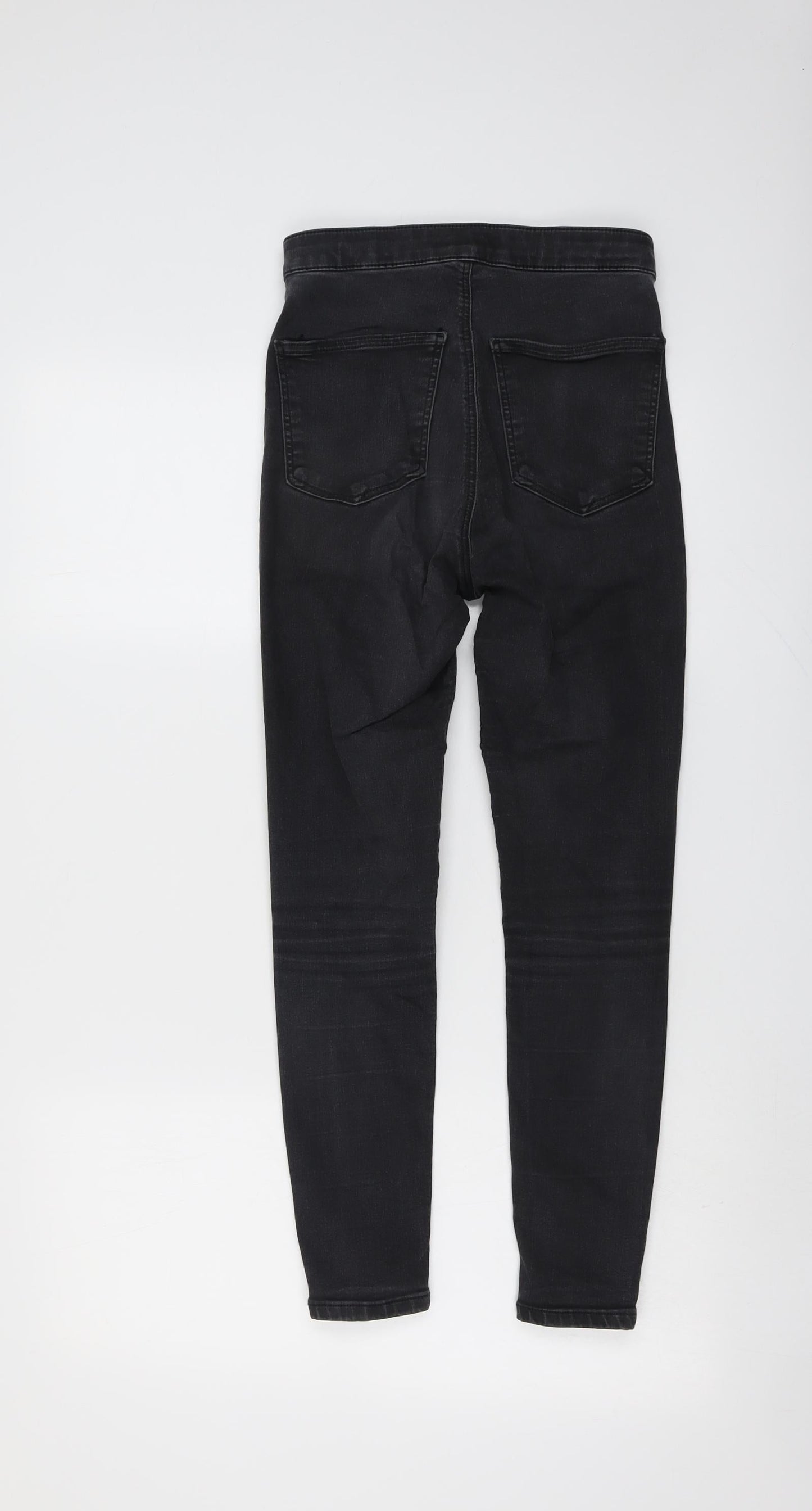 Topshop Womens Grey Cotton Skinny Jeans Size 24 in L25 in Regular Button