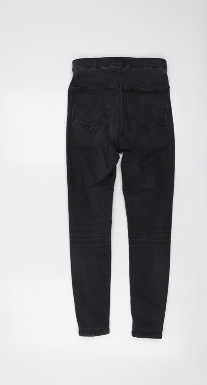 Topshop Womens Grey Cotton Skinny Jeans Size 24 in L25 in Regular Button