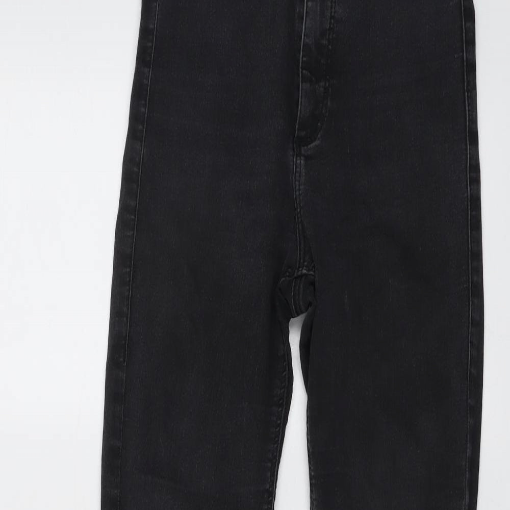 Topshop Womens Grey Cotton Skinny Jeans Size 24 in L25 in Regular Button