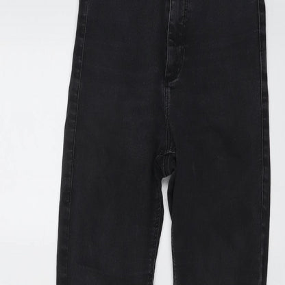 Topshop Womens Grey Cotton Skinny Jeans Size 24 in L25 in Regular Button