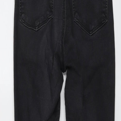 Topshop Womens Grey Cotton Skinny Jeans Size 24 in L25 in Regular Button