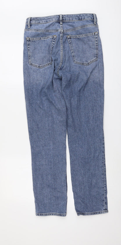 Topshop Womens Blue Cotton Straight Jeans Size 28 in L29 in Regular Button