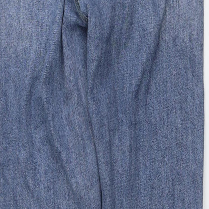 Topshop Womens Blue Cotton Straight Jeans Size 28 in L29 in Regular Button