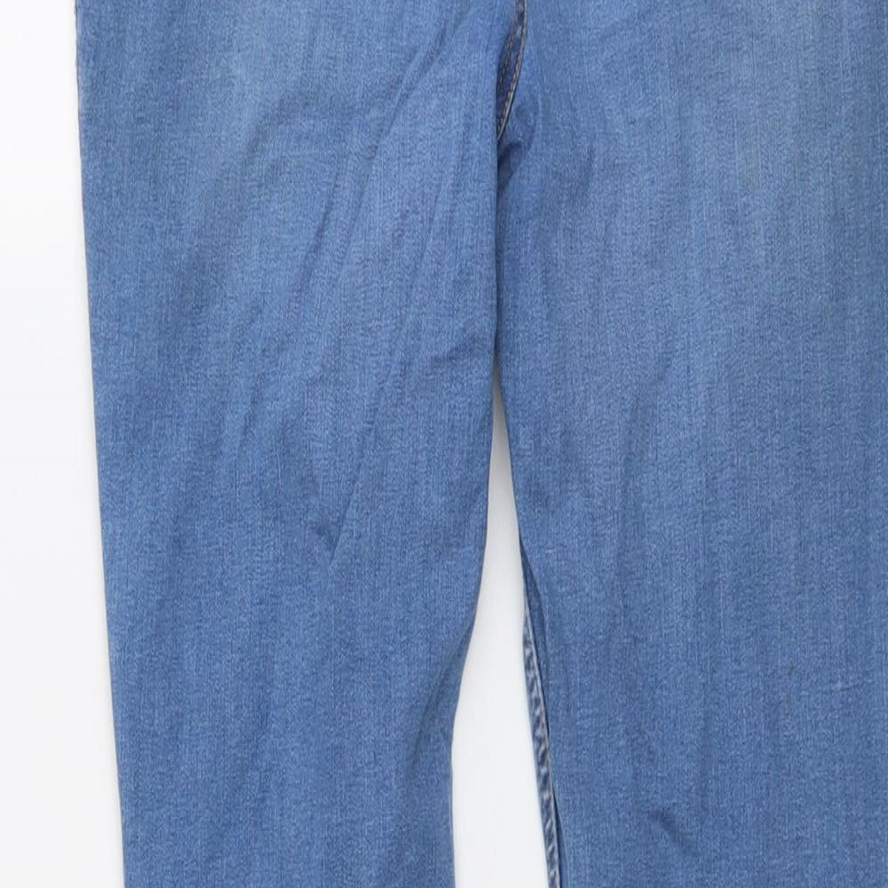 Per Una Womens Blue Cotton Skinny Jeans Size 14 L27 in Regular Button