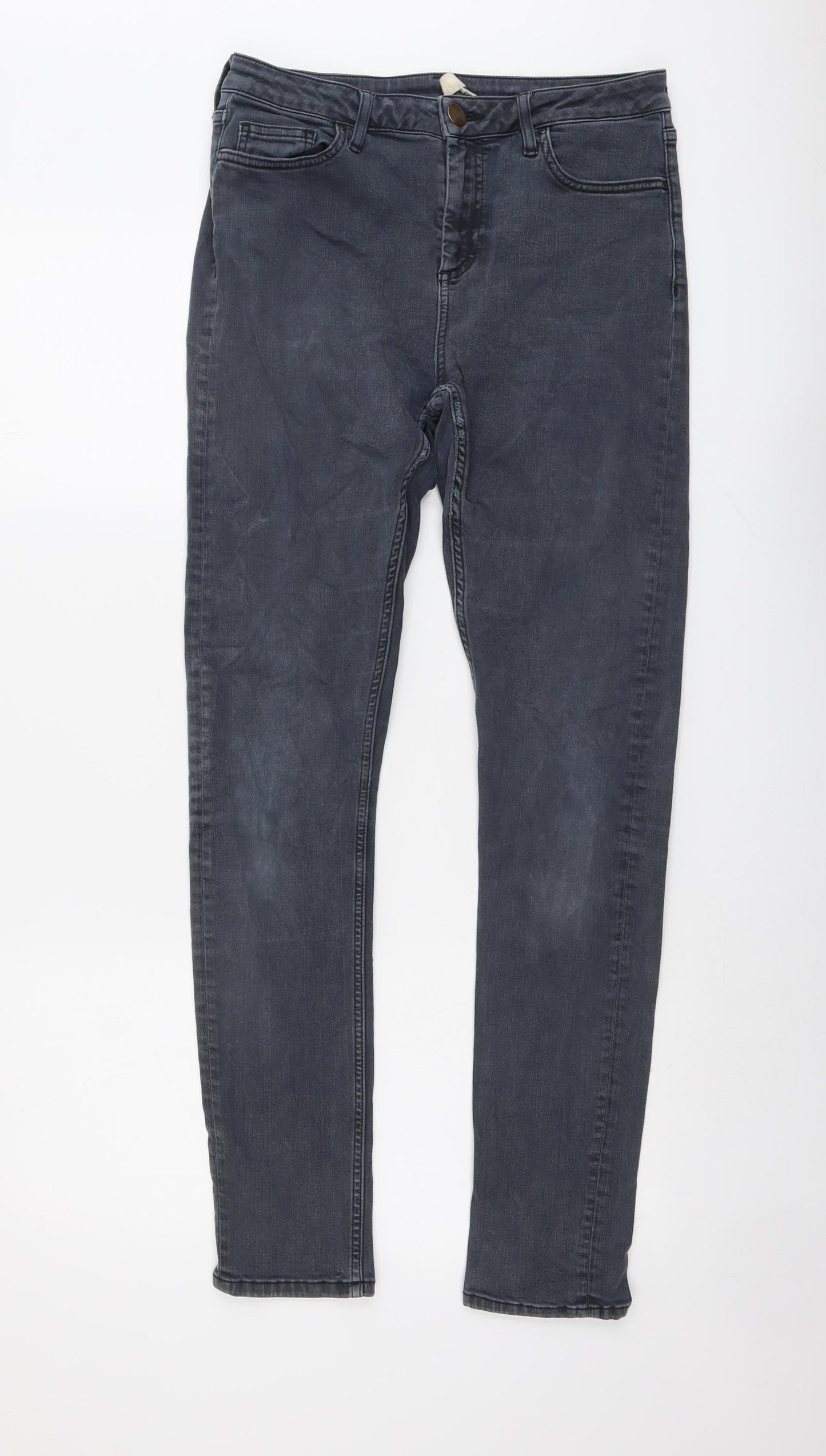 Topshop Womens Blue Cotton Skinny Jeans Size 28 in L31 in Regular Button