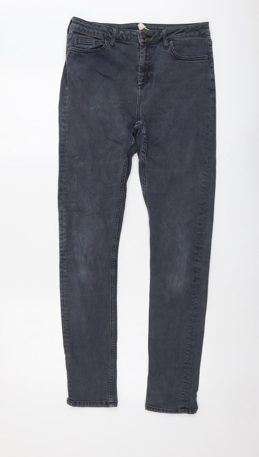 Topshop Womens Blue Cotton Skinny Jeans Size 28 in L31 in Regular Button