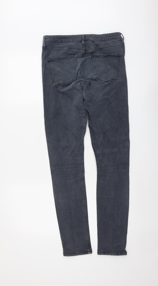 Topshop Womens Blue Cotton Skinny Jeans Size 28 in L31 in Regular Button