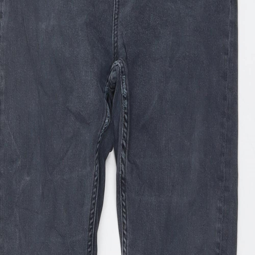 Topshop Womens Blue Cotton Skinny Jeans Size 28 in L31 in Regular Button